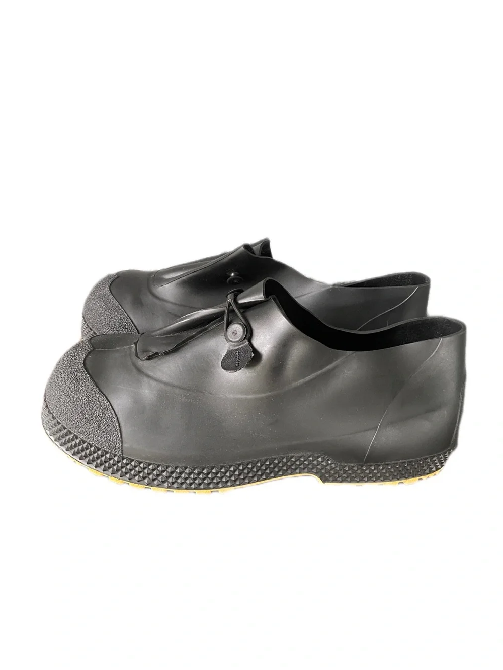 Rubber Safety Servus Men's Cover Shoe Overshoe Black Yellow Lug Sole